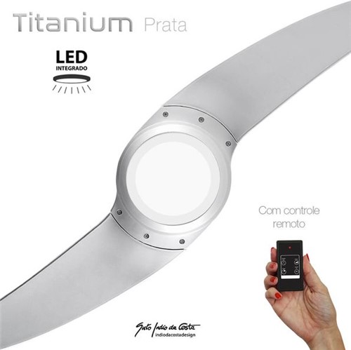 Ventilador de Teto Spirit  Wind 203 Titanium Prata Controle Remoto