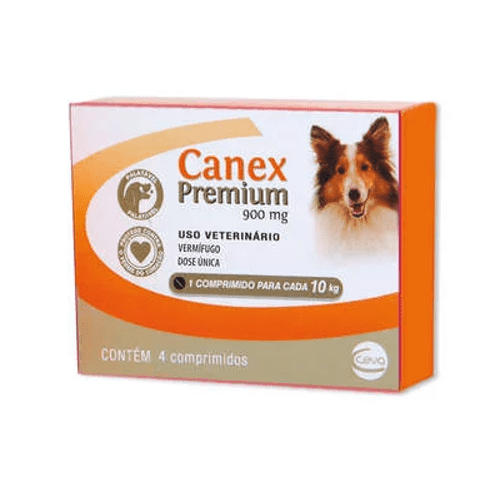 Vermífugo Ceva Canex Premium Composto 900 Mg para Cães com 10 Kg 4 Comprimidos