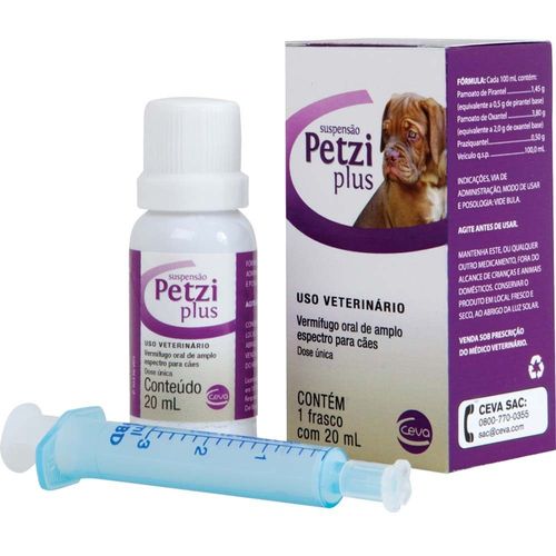 Vermifugo Ceva Petzi Plus Suspensão para Cães 20ml