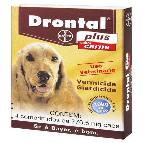 Vermífugo Drontal Plus 10kg com 4 Comprimidos