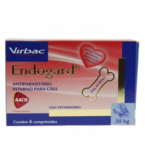 Vermífugo Endogard para Cães Até 30 Kg - 6 Comprimidos - Virbac
