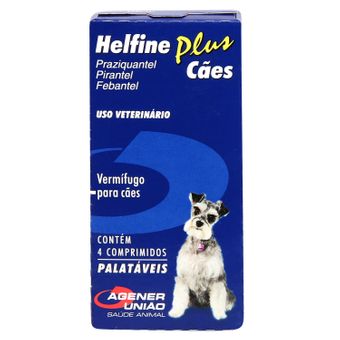 Vermífugo Helfine Plus Cães Agener C/ 4 Comprimidos