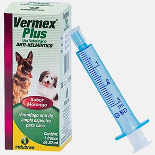 Vermífugo Oral Indubras Vermex Plus para Cães e Gatos 20ml