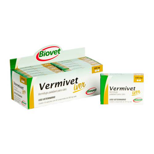 Vermífugo Palatável para Cãe Vermivet Iver 330 Mg - Biovet