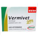 Vermífugo Palatável para Cães Vermivet Iver 660 Mg 4 Comprimidos - Biovet