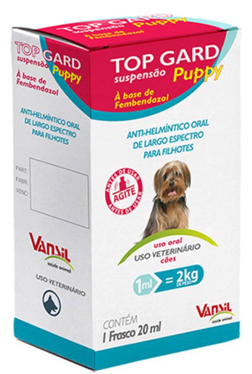 Vermifugo para Cachorro -Top Gard Puppy 20 Ml -