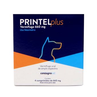 Vermífugo Printel Plus Centagro 660mg C/ 4 Comprimidos