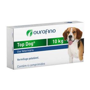 Vermífugo Top Dog Cães 10 Kg 4 Comprimidos
