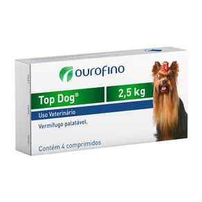 Vermífugo Top Dog - Cães 2,5 Kg 4 Comprimidos