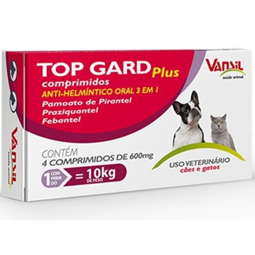 Vermífugo Vansil Top Gard Plus para Cães e Gatos 600mg