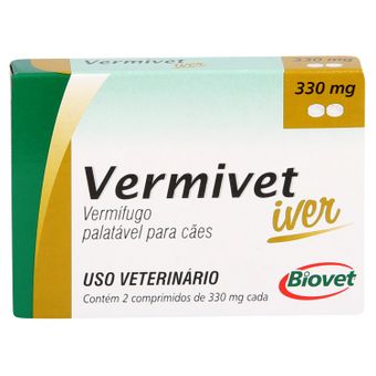 Vermífugo Vermivet Iver Biovet 330mg C/ 2 Comprimidos