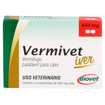 Vermífugo Vermivet Iver Biovet 660mg C/ 2 Comprimidos