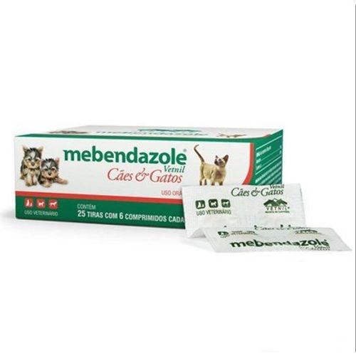 Vermífugo Vetnil Mebendazole para Cães e Gatos 6 Comprimidos