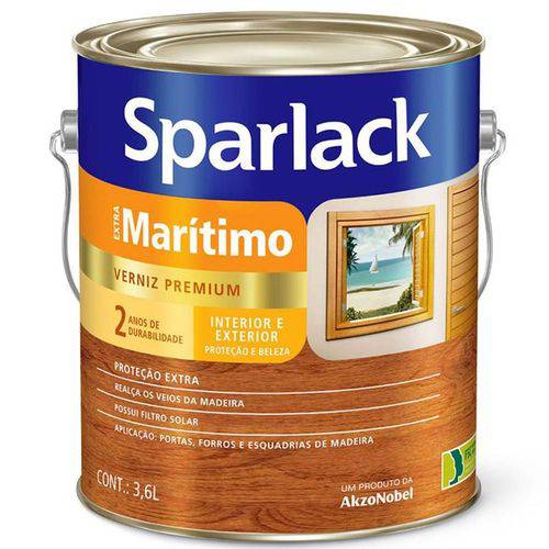Verniz Sparlack Extra Marítimo Brilhante para Madeira Natural 3,6 Litros - SPARLACK