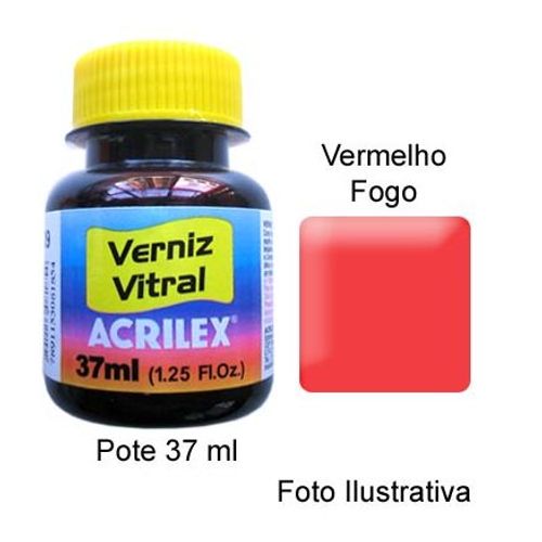 Verniz Vitral 507 Vermelho Fogo Acrilex 37ml 900703