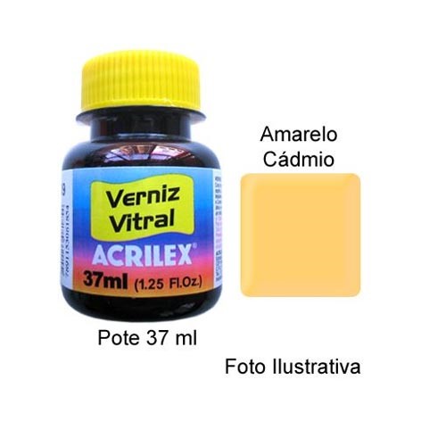 Verniz Vitral 536 Amarelo Cádmio Acrilex 37 Ml 993821
