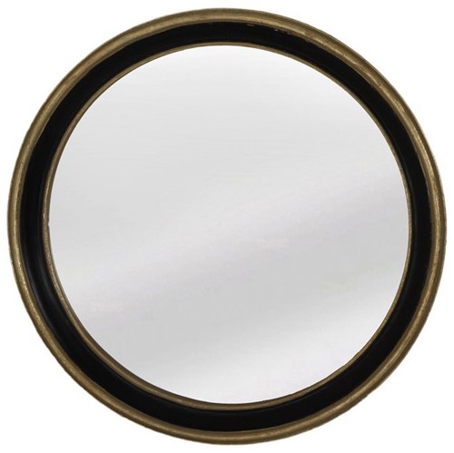 Vertov Espelho Redondo 42 Cm Preto/dourado