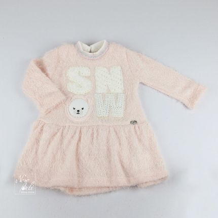 Vestido Baby de Pelo Urso Snow - Rosa - Petit Cherie-0-3meses