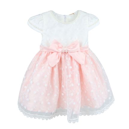 Vestido Baby Festa Sobreposição Organza Bordado - Rosa - Petit Cherie-3-6m