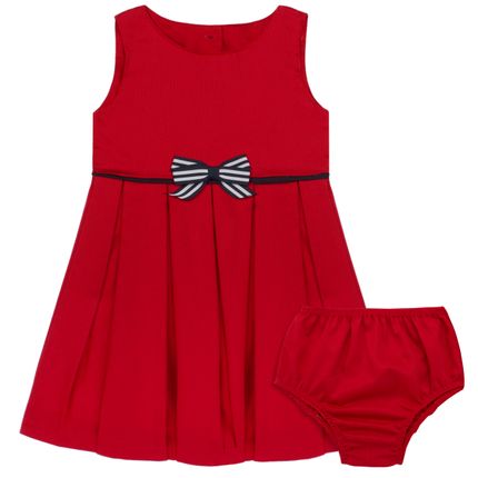 Vestido C/ Calcinha para Bebe em Fustão Scarlet - Mini Sailor