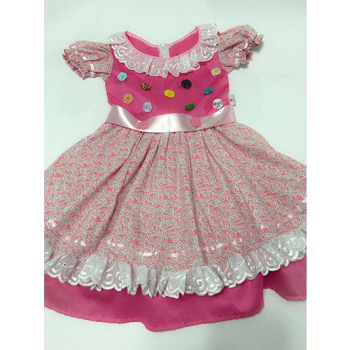 Vestido Caipira Pink - Festa Junina - Quimera Kids