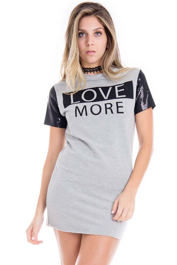 Vestido Camiseta Feminino Love More VE1718 - Kam Bess