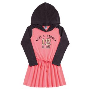 Vestido Confete Infantil Menina Meia Malha 38713-515 Vestido Pink Infantil Menina Meia Malha Ref:38713-515-10