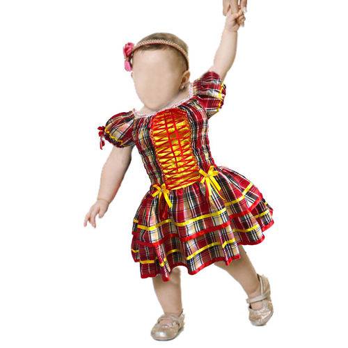 Vestido de Festa Junina Caipira para Bebê Quadrilha