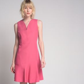 Vestido Decote Arredondado Pink - 40