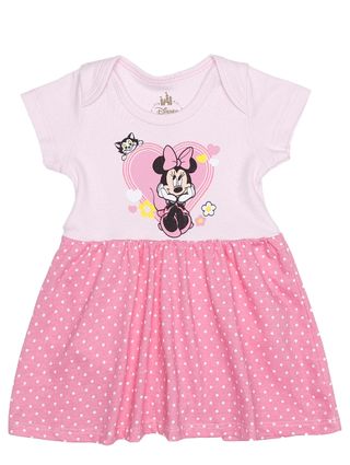 Vestido Disney Infantil para Bebê Menina - Rosa