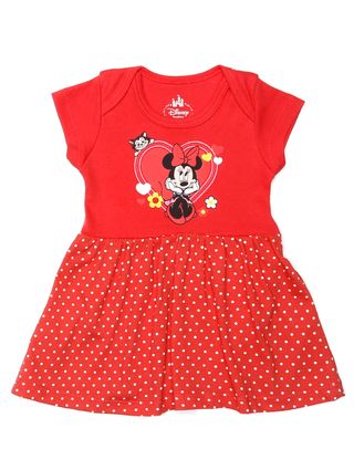 Vestido Disney Infantil para Bebê Menina - Vermelho