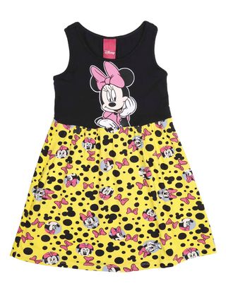 Vestido Disney Infantil para Menina - Preto/amarelo