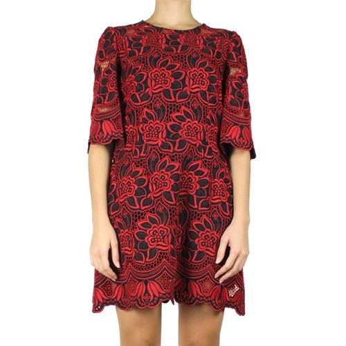 Vestido Dolce & Gabbana Renda Vermelho e Preto