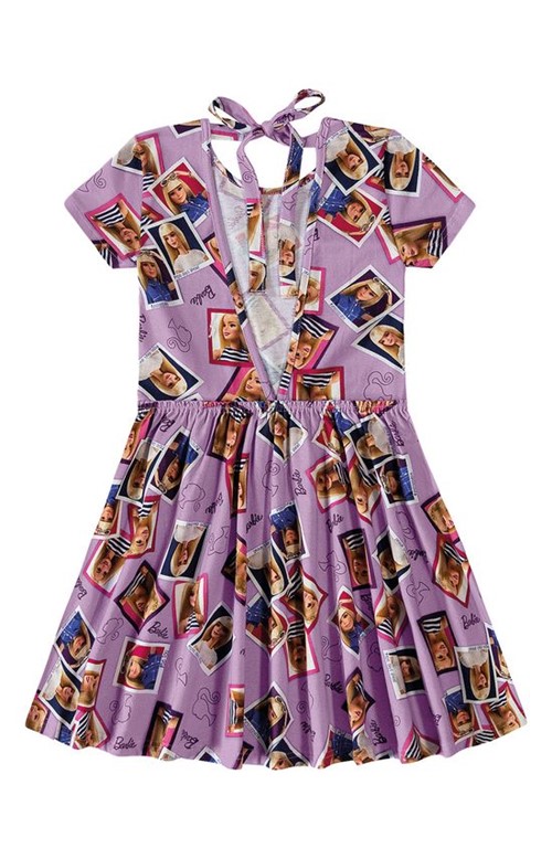 Vestido Evasê Barbie® Decote Costas Menina Malwee Kids Lilás - 4