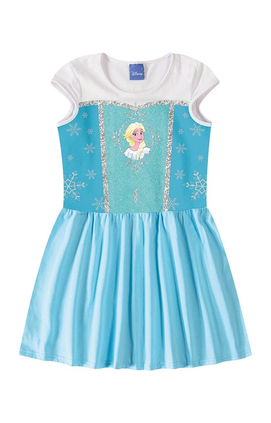 Vestido Evasê Disney Frozen® Menina Malwee Kids Azul Claro - 1