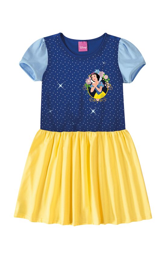 Vestido Evasê Princesas da Disney® Menina Malwee Kids Azul Escuro - 4