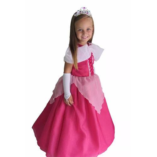 Vestido Fantasia Princesa Aurora Bela Adormecida Infantil