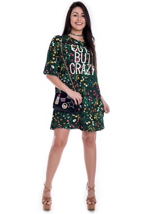 Vestido Feminino Amplo Floral com Estampa Crazy VE1638 - Kam Bess