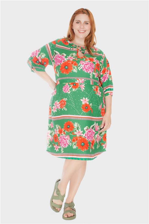 Vestido Gana Plus Size Verde-48/50