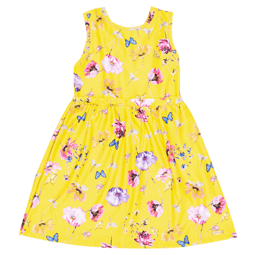 Vestido Infantil Abrange Flores Amarelo 04