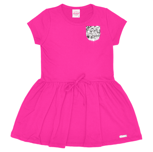 Vestido Infantil Abrange Paetê Pink 04