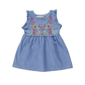 Vestido Infantil para Bebê Menina - Azul M