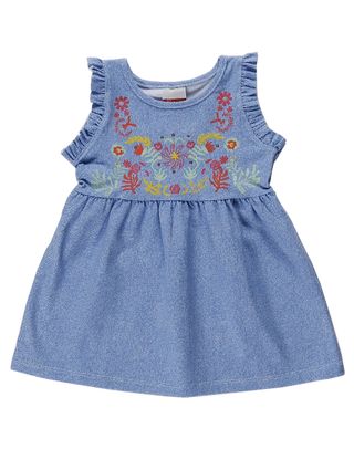 Vestido Infantil para Bebê Menina - Azul