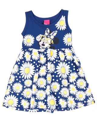 Vestido Infantil para Menina Disney Azul Marinho