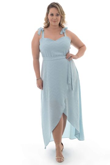 Vestido Longo Azul Mullet Plus Size 601048