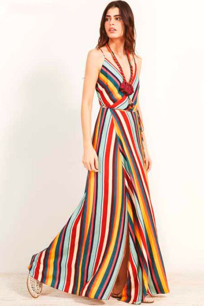 Vestido Longo Dress To Estampa Listra Nômade - Multicolorido