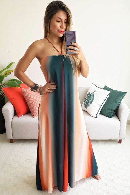 Vestido Longo Dress To Estampa Siete - Multicolorido