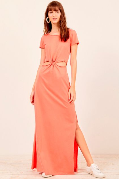 Vestido Longo Dress To Vazado Frente - Rosa