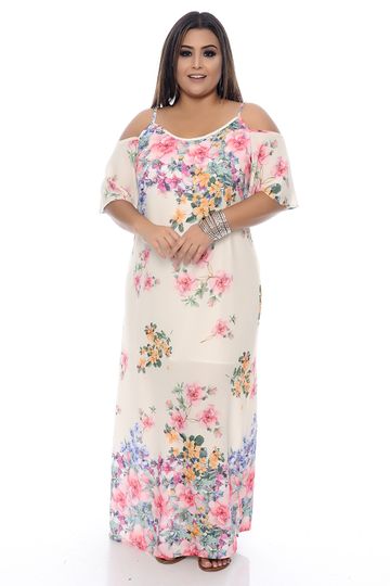 Vestido Longo Galhos Floral Plus Size 48072-46