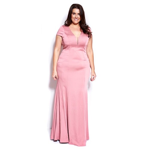Vestido Luciana Longo com Decote V Prêt à Louer - Rosé/rosa/tons Pastel/candy Colors